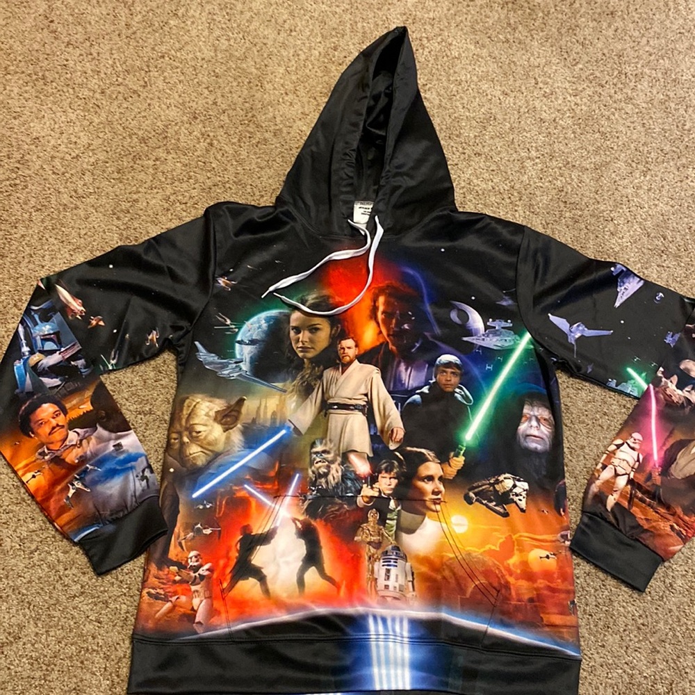Zootop Bear Star Wars Printed Graphic Hoodie Small NWOT